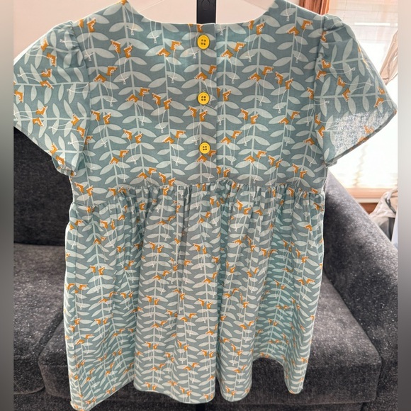 NWOT Little Moony 3-4Y Cotton Dress with Tulip Sleeves and Bow - Picture 10 of 13